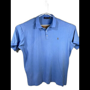 Polo Ralph Lauren Mens 2XLT Blue Cotton Polo Shirt Golf